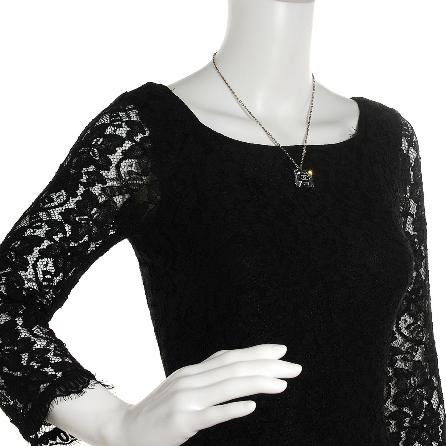 Crystal CC Square Charm Necklace