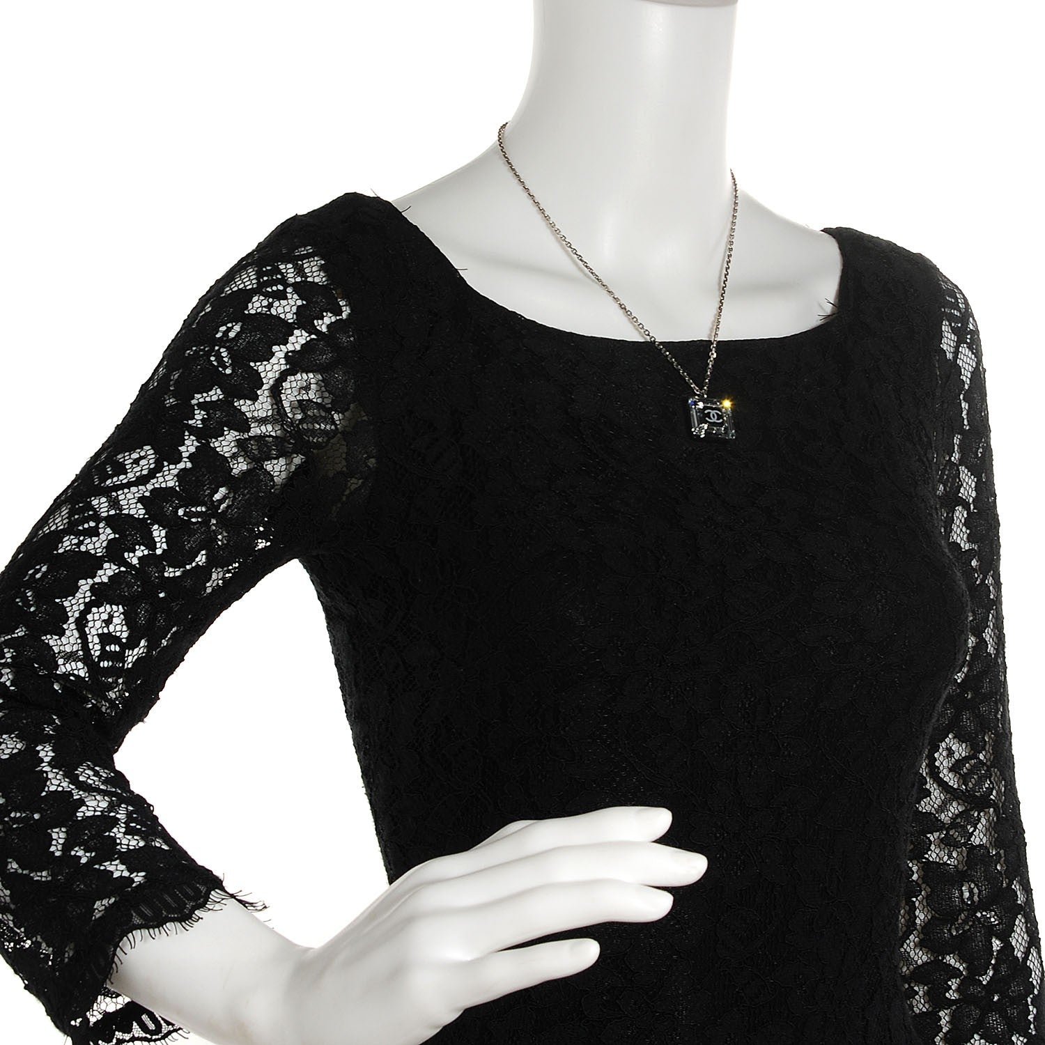 Chanel Crystal CC Square Charm Necklace 2 of 6