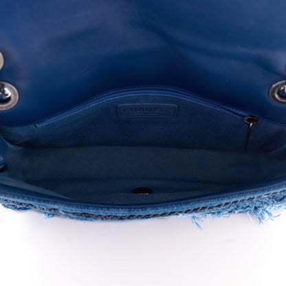 Chanel Calfskin Denim Paris Dubai Fringe Chains Small Flap Blue 5 of 12