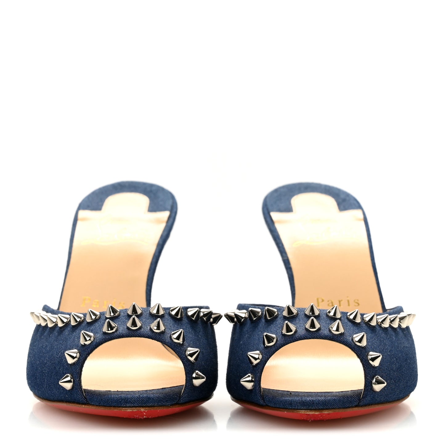 Denim Spikes Me Dolly 85mm Sandals 35.5 Blue