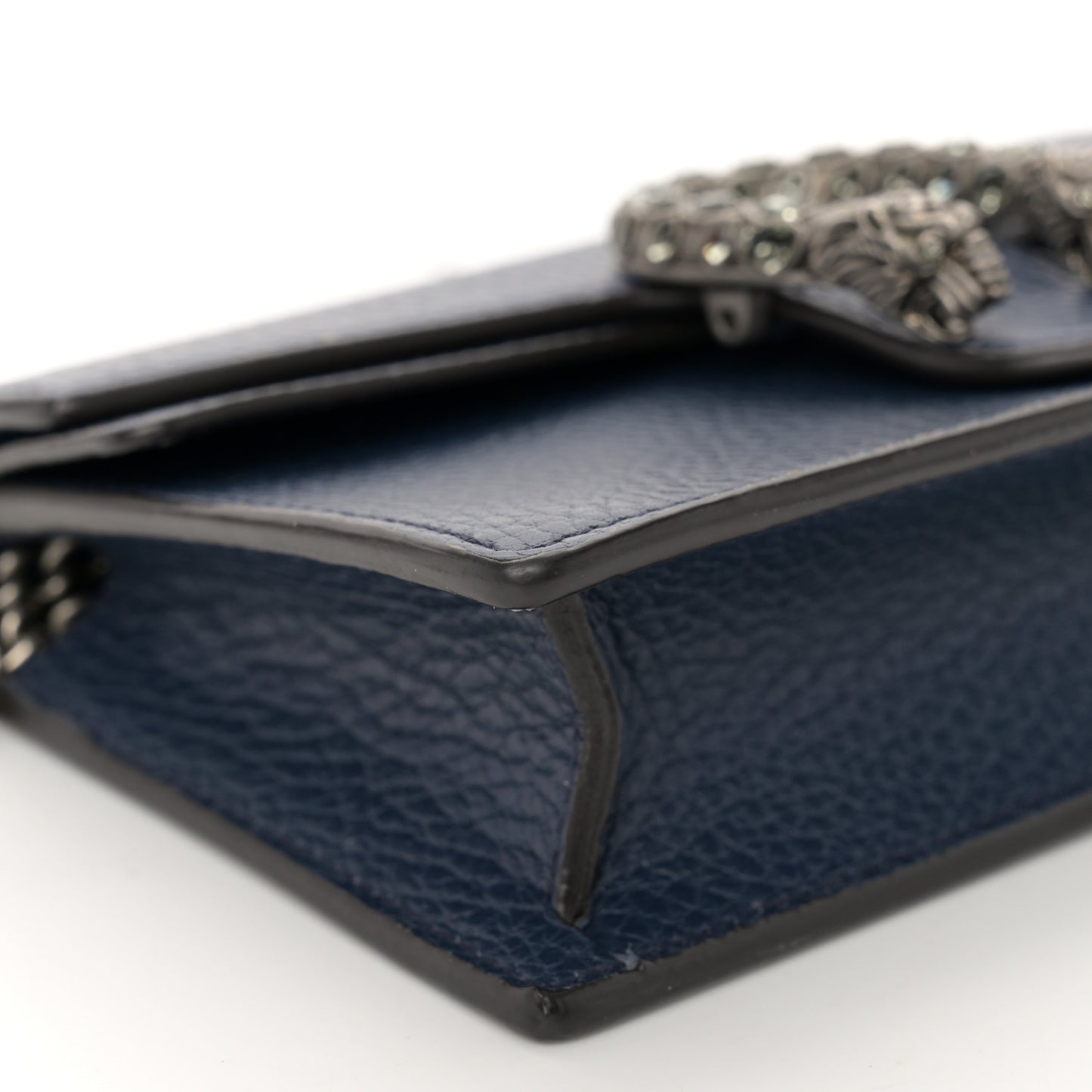 Dollar Calfskin Crystal Super Mini Dionysus Shoulder Bag Blue Agata Black Diamond