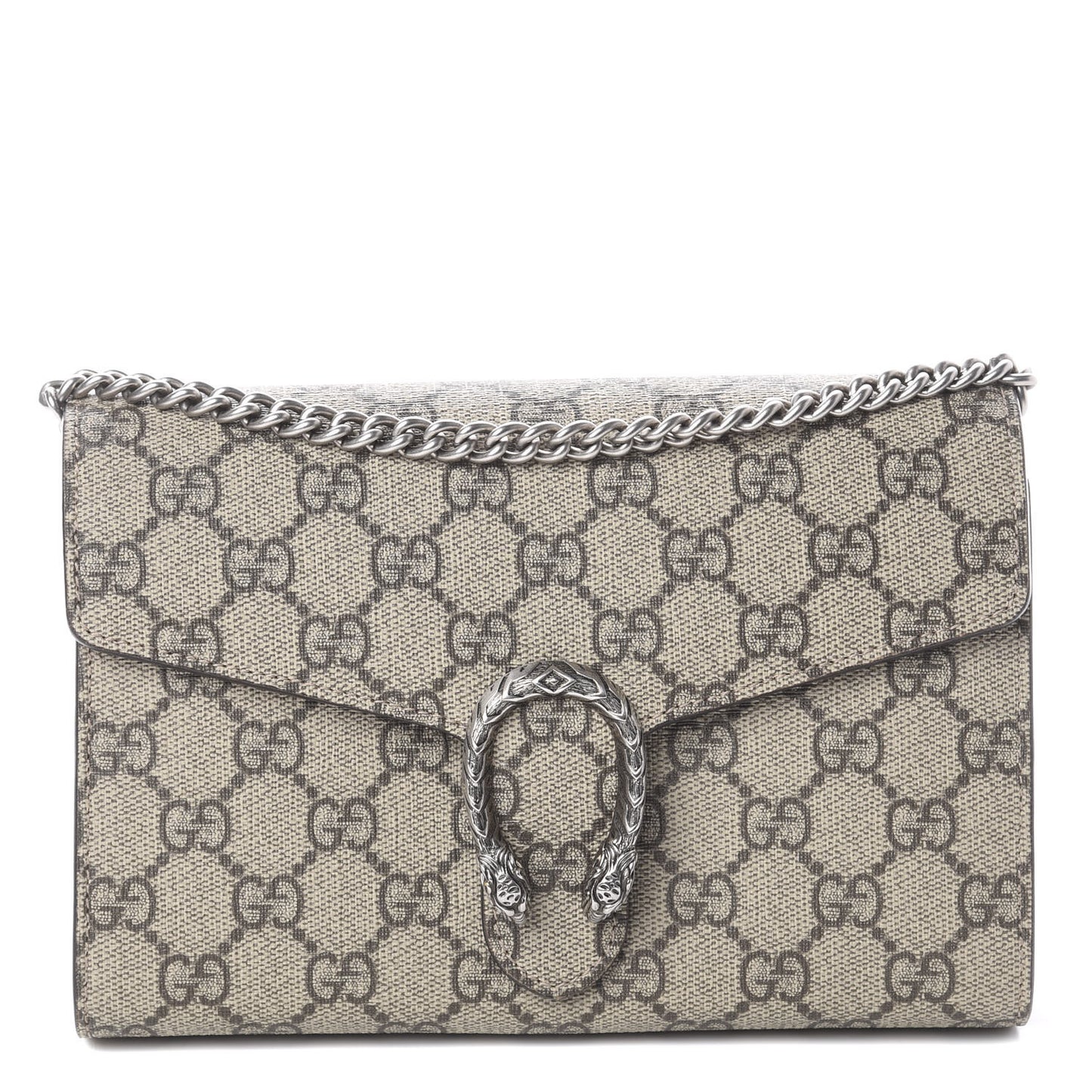 GG Supreme Monogram Mini Dionysus Chain Wallet Beige Taupe