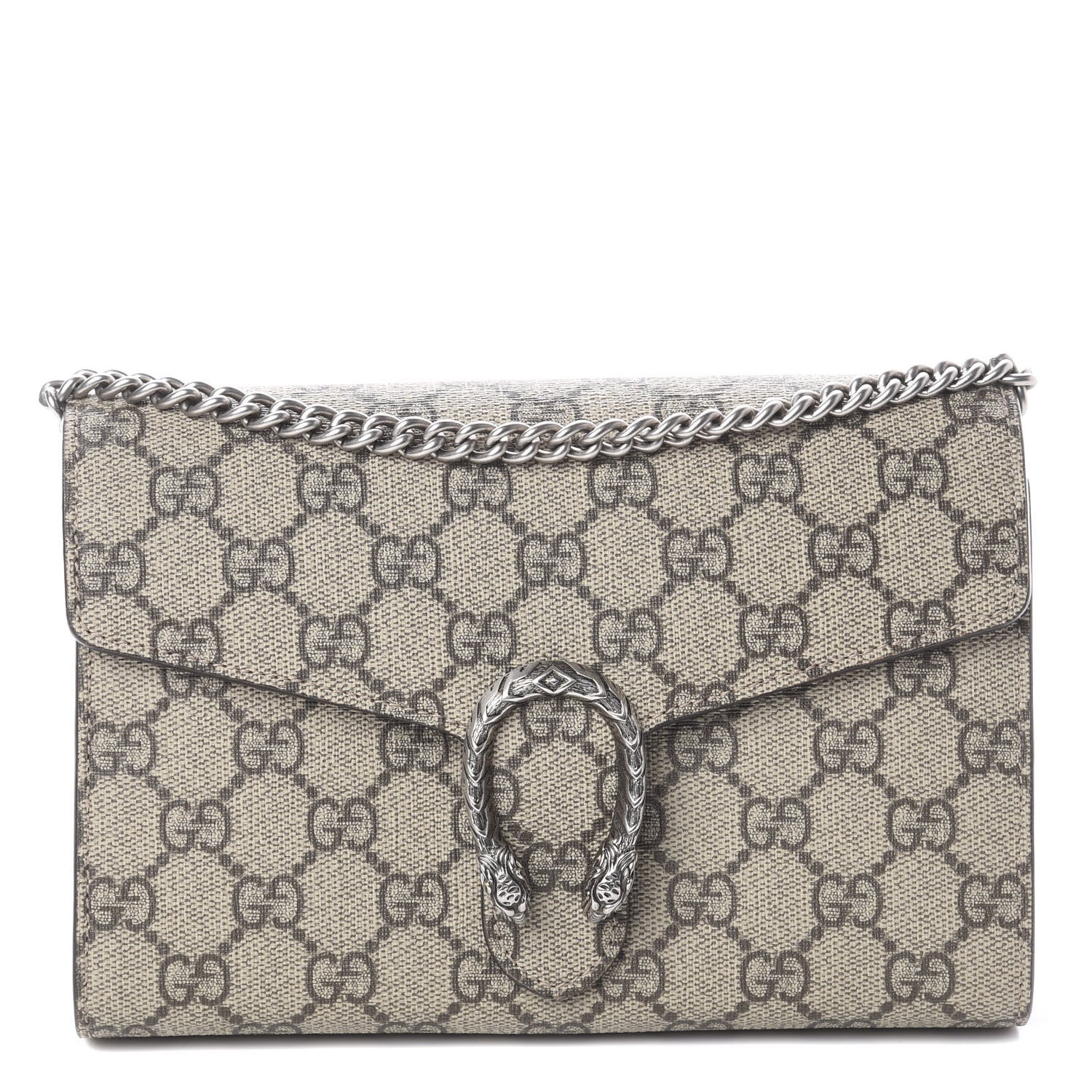 Gucci GG Supreme Monogram Mini Dionysus Chain Wallet Beige Taupe 1 of 8