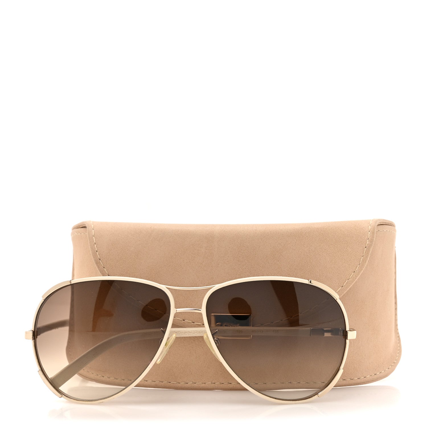 Chloe Metal Aviator Sunglasses CE100SL White Gold 7 of 7