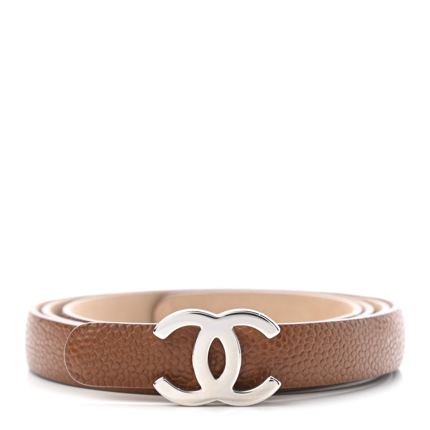 Chanel Caviar CC Skinny Belt 90 36 Brown 1 of 5