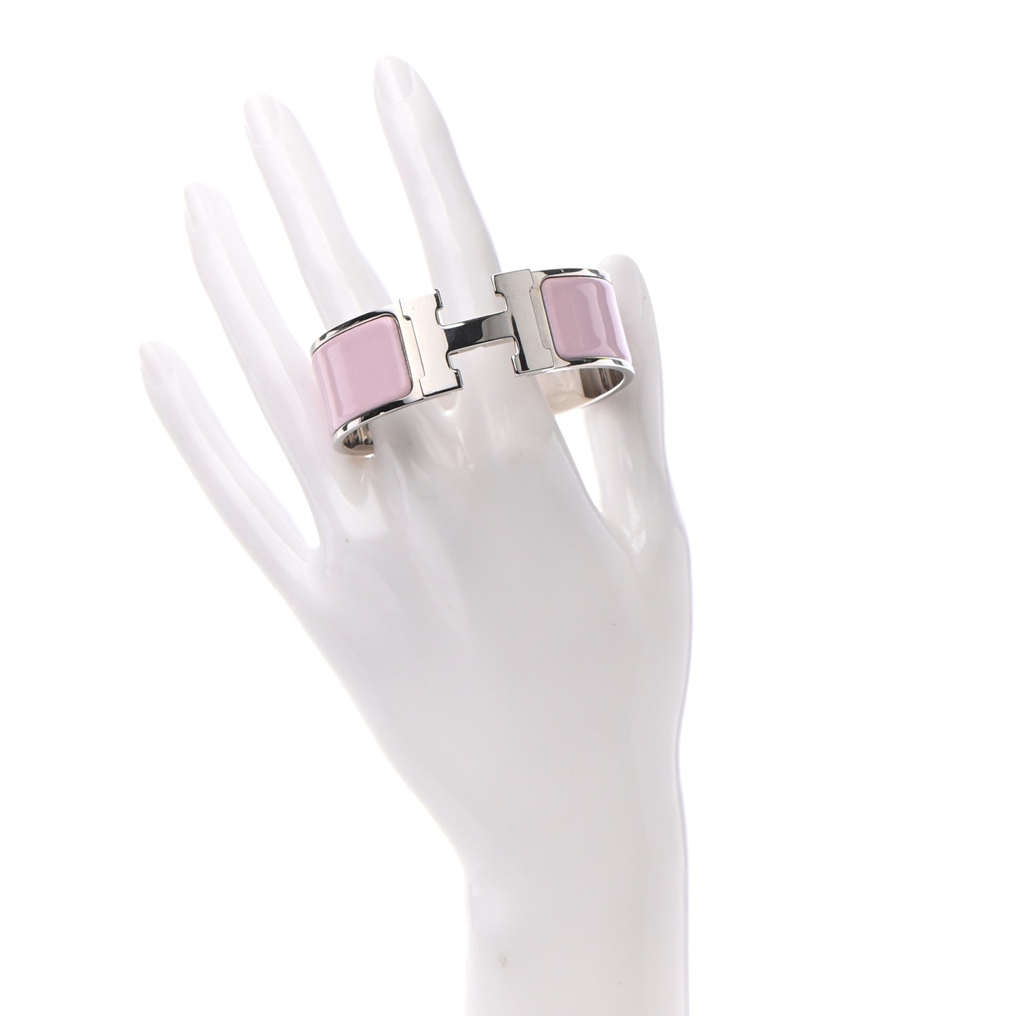 Enamel Wide Clic Clac H Bracelet PM Rose Dragee