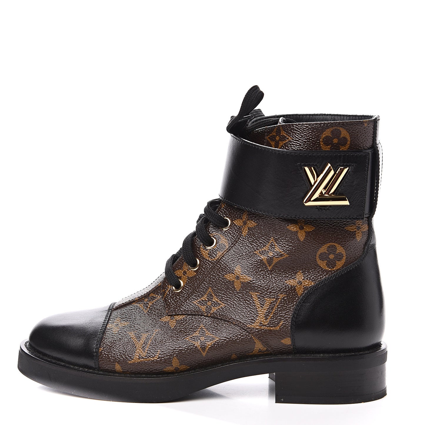 Calfskin Monogram Wonderland Flat Ranger Boots 38 Black