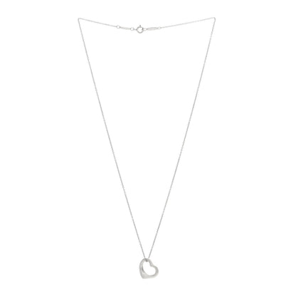 Tiffany Sterling Silver 16mm Elsa Peretti Open Heart Pendant Necklace 3 of 4