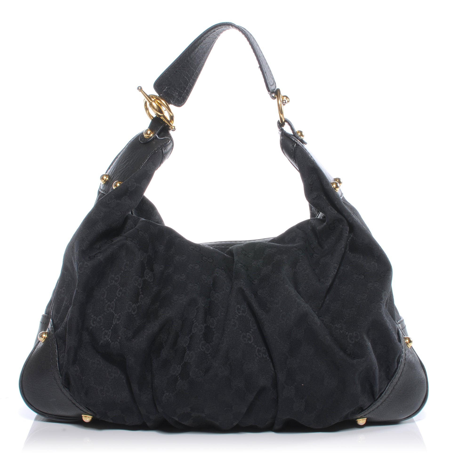 Gucci Monogram Large Jockey Hobo Black 1 of 8