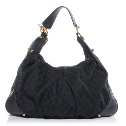 Gucci Monogram Large Jockey Hobo Black 1 of 8
