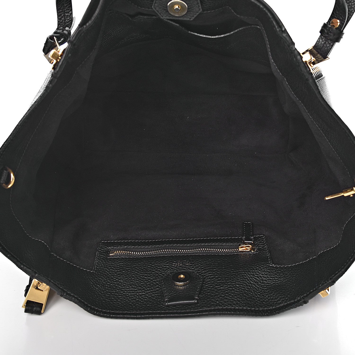Tom Ford Grained Calfskin Sedgwick Medium Zipper Tote Black 5 of 9