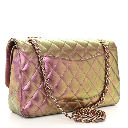 Chanel Iridescent Lambskin Quilted Medium Double Flap Purple 3 of 14
