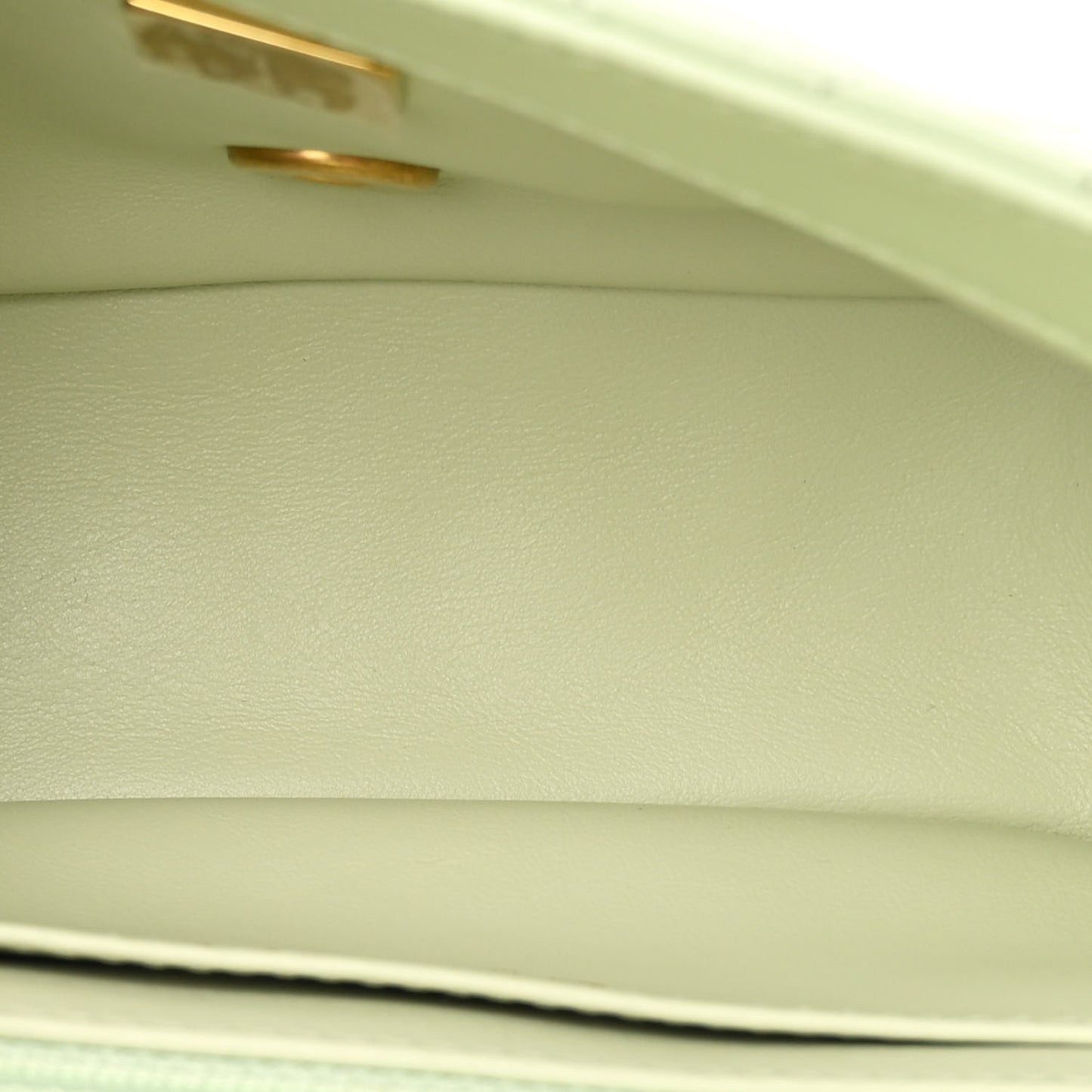 Lambskin Quilted Mini Pearl Crush Flap Light Green