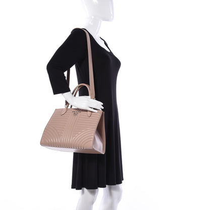 Prada Soft Calfskin Impunture Diagramme Tote Cipria 2 of 9
