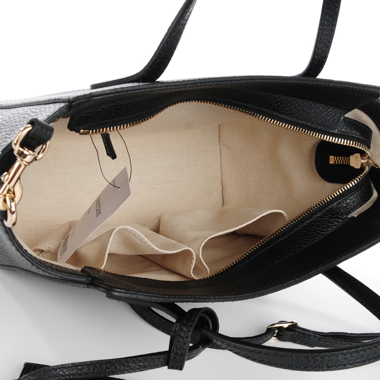 Dollar Calfskin Mini Swing Top Handle Bag Black