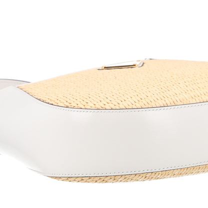 Prada Paglia Spazzolato Shoulder Bag Naturale White 9 of 10
