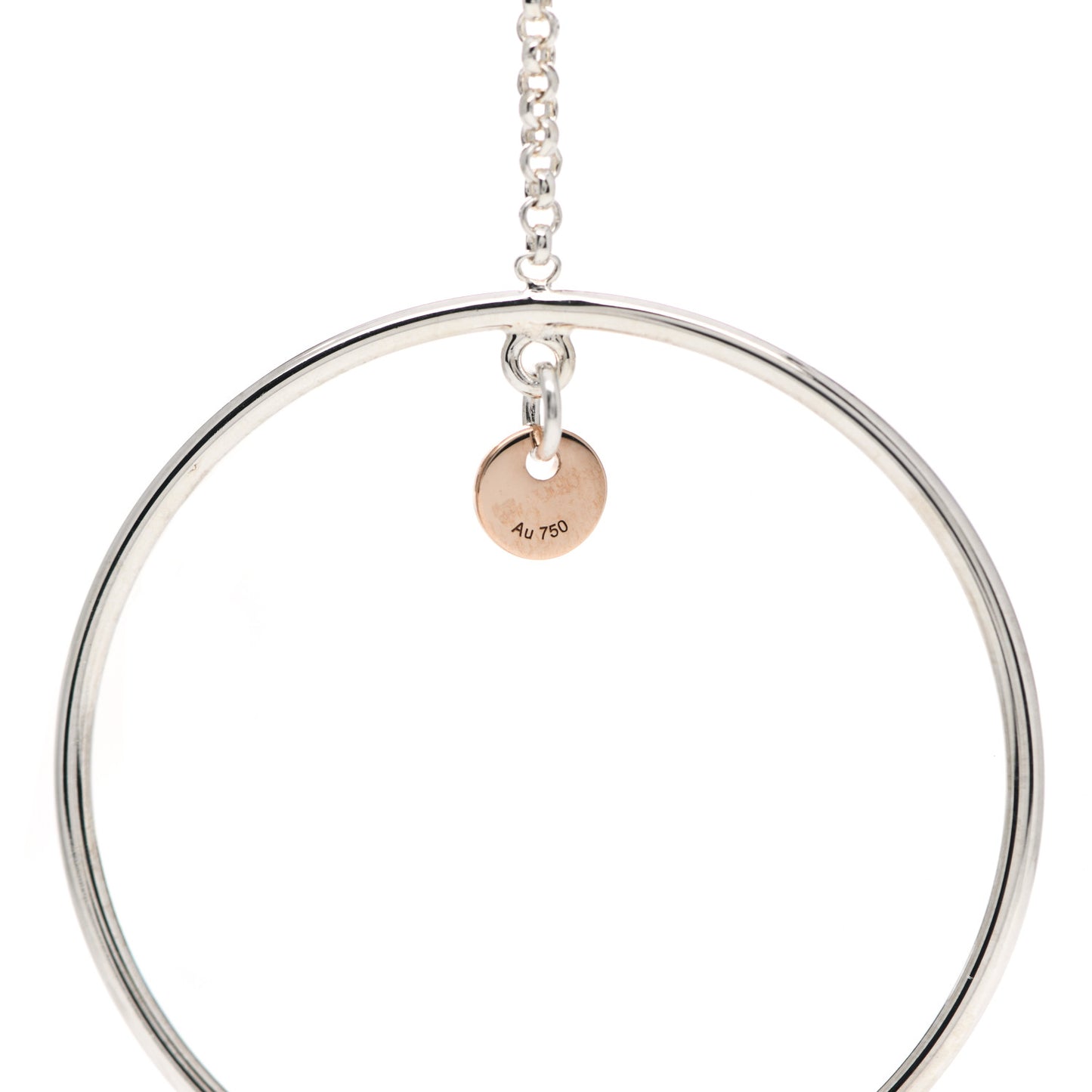 Sterling Silver 18K Rose Gold PM Ex-Libris Hoop Earrings