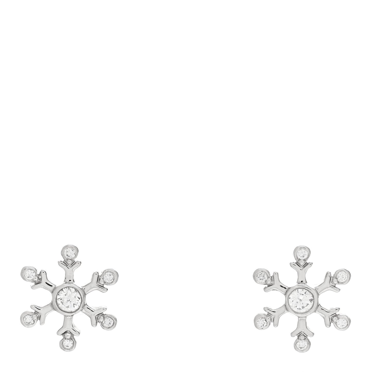 Platinum Diamond Snowflake Earrings