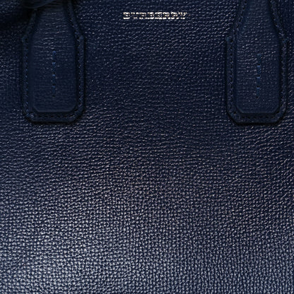 Burberry Grainy Calfskin House Check Small Banner Tote Regency Blue 10 of 13