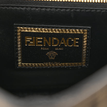 Versace X FENDI Grained Calfskin Fendace Medium La Medusa Top Handle Bag Black Brown 6 of 12