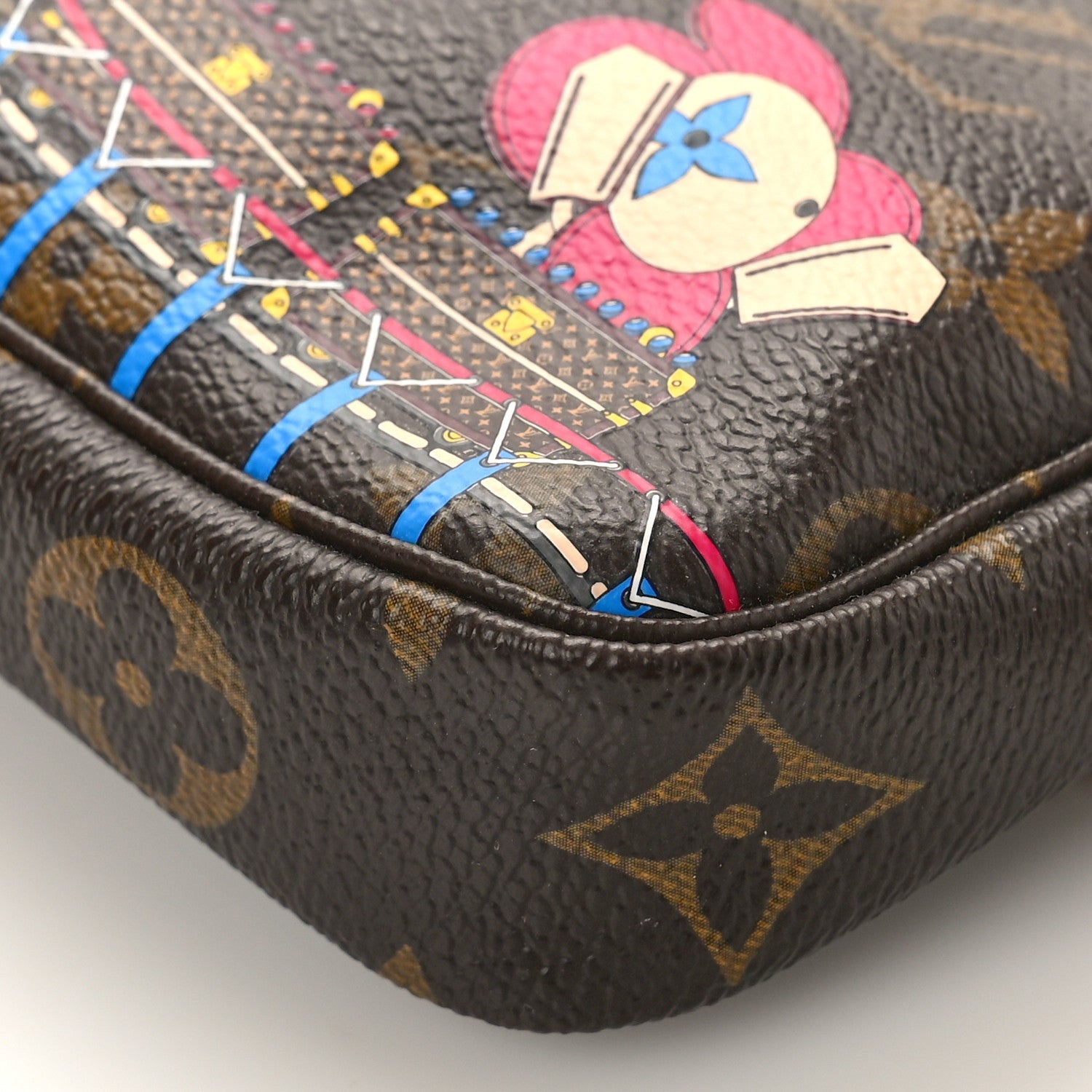 Louis Vuitton Monogram 2020 Christmas Animation Roller Coaster Mini Pochette Accessories Pivoine 9 of 9