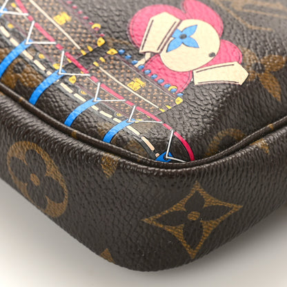 Louis Vuitton Monogram 2020 Christmas Animation Roller Coaster Mini Pochette Accessories Pivoine 9 of 9