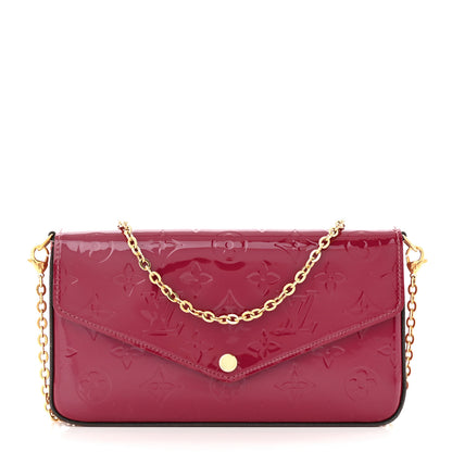 Louis Vuitton Vernis Felicie Chain Wallet Magenta 2 of 11