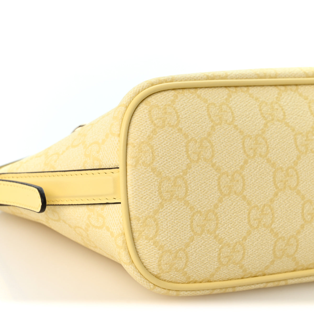 Gucci GG Supreme Monogram Emblem Small Shoulder Bag Yellow 8 of 9