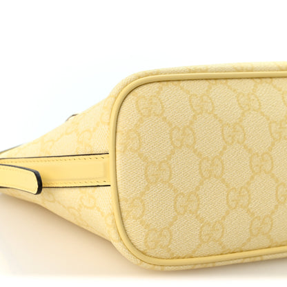 Gucci GG Supreme Monogram Emblem Small Shoulder Bag Yellow 8 of 9