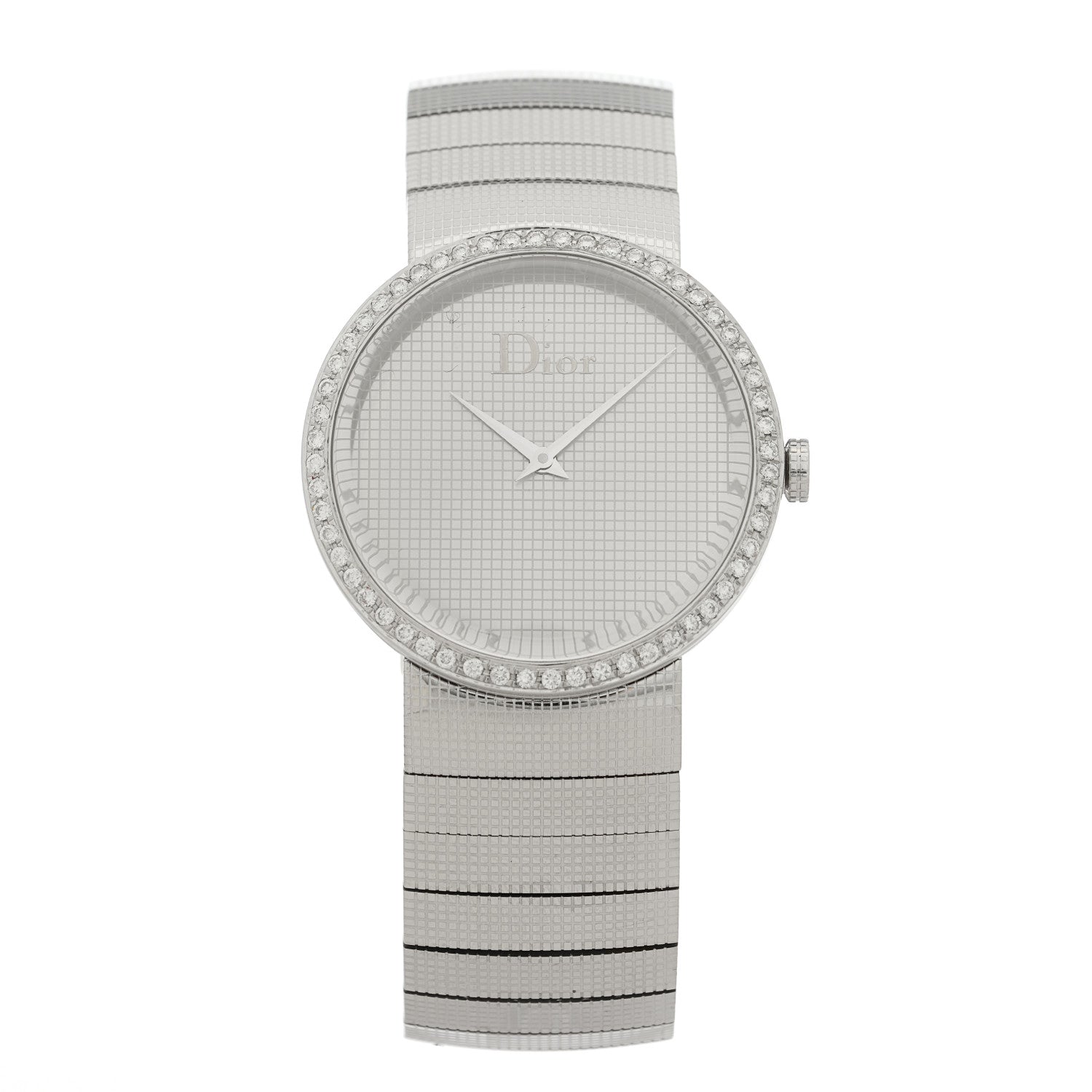 Christian Dior Stainless Steel Diamond Bezel 33mm La D De Dior