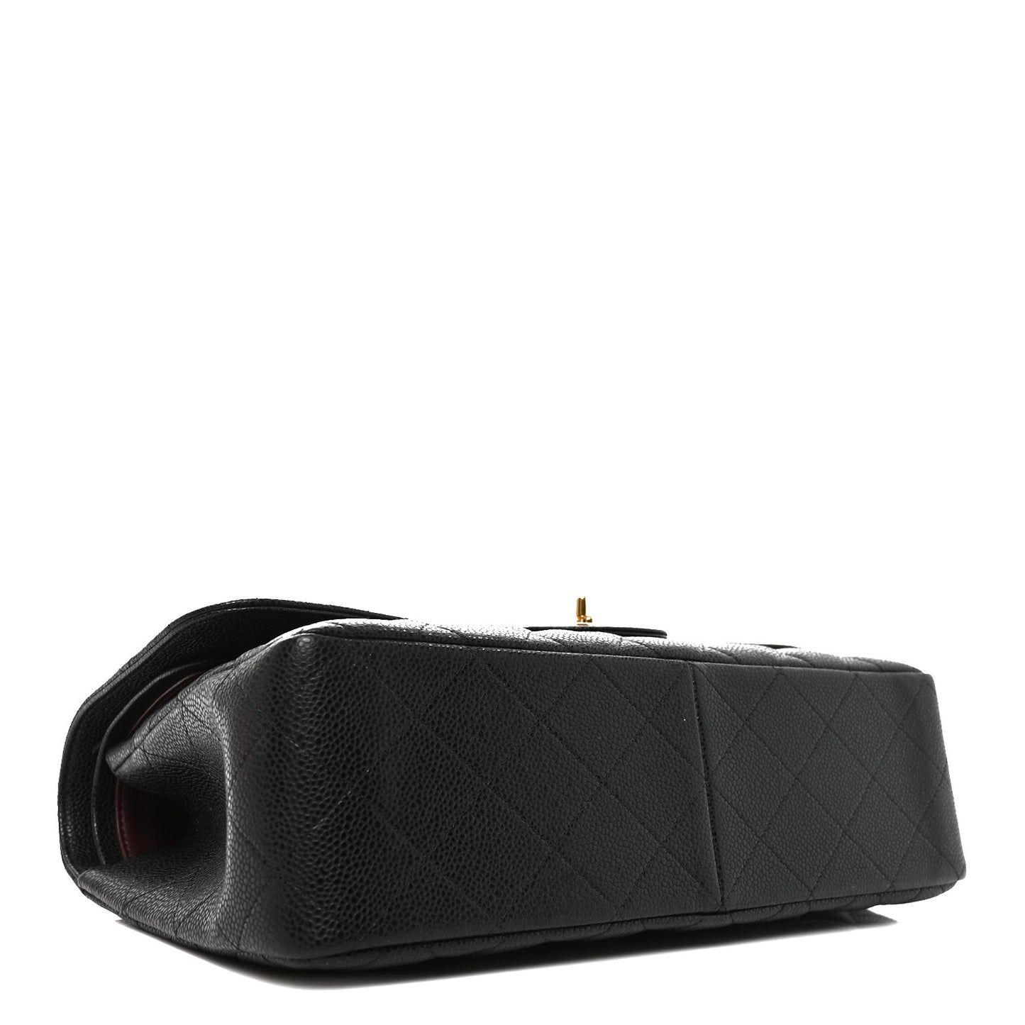 Caviar Quilted Jumbo Double Flap Black
