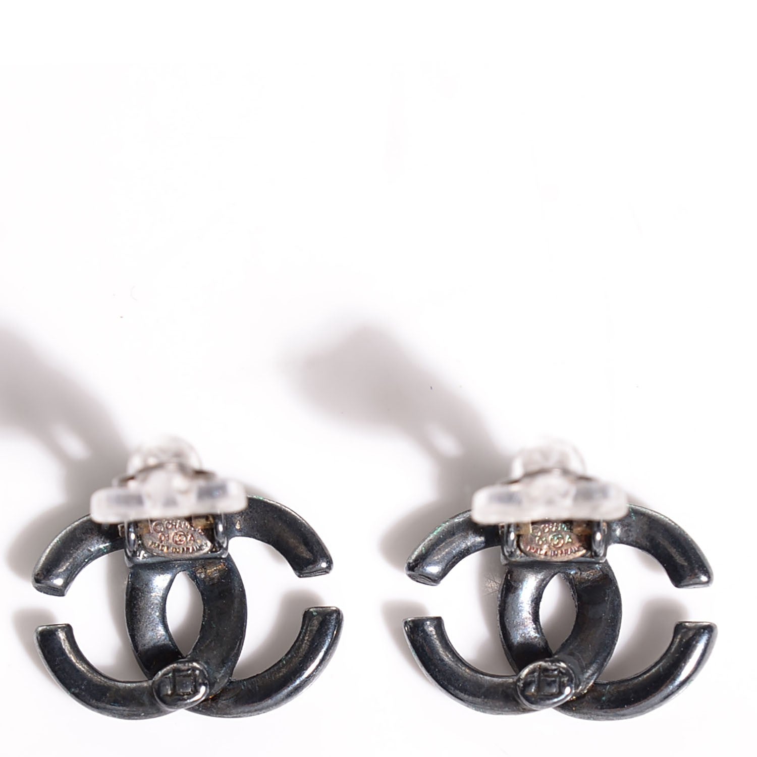 Chanel Ruthenium CC Clip On Earrings 3 of 5
