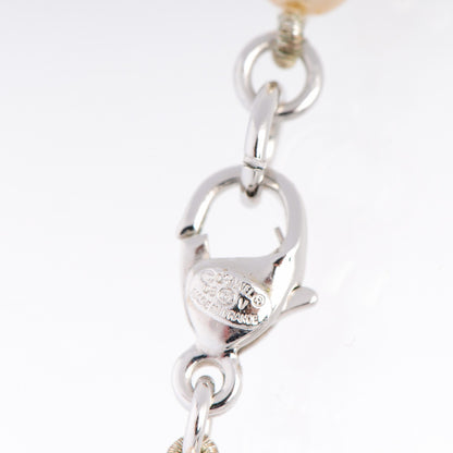 Chanel Graduated Pearl CC Long Necklace Silver 3 of 3