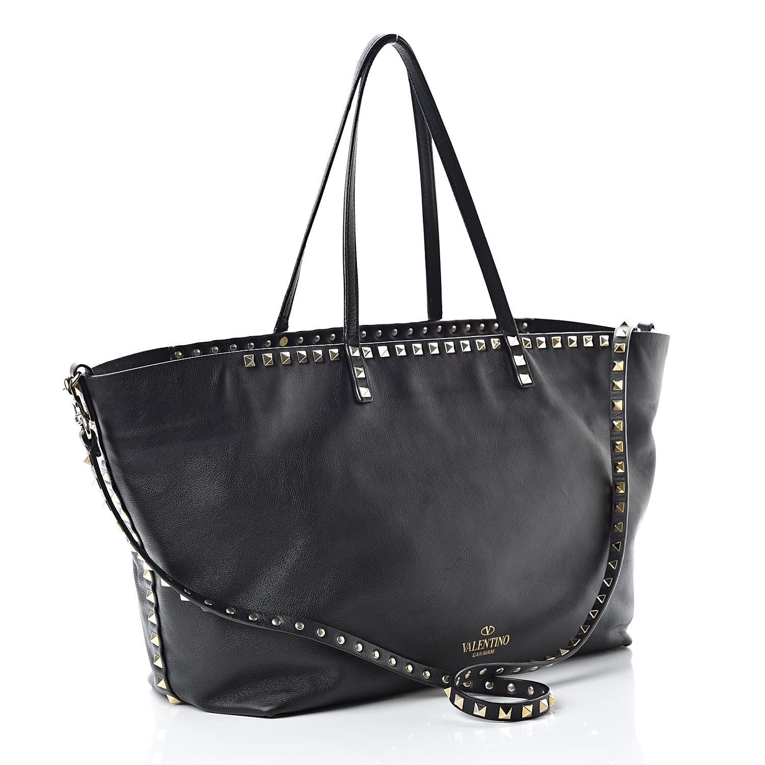 Valentino Garavani Vitello Rockstud Crossbody Tote Black 4 of 15
