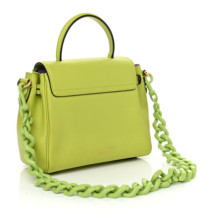 Versace Calfskin Medusa Small Top Handle Handbag Lime 3 of 12
