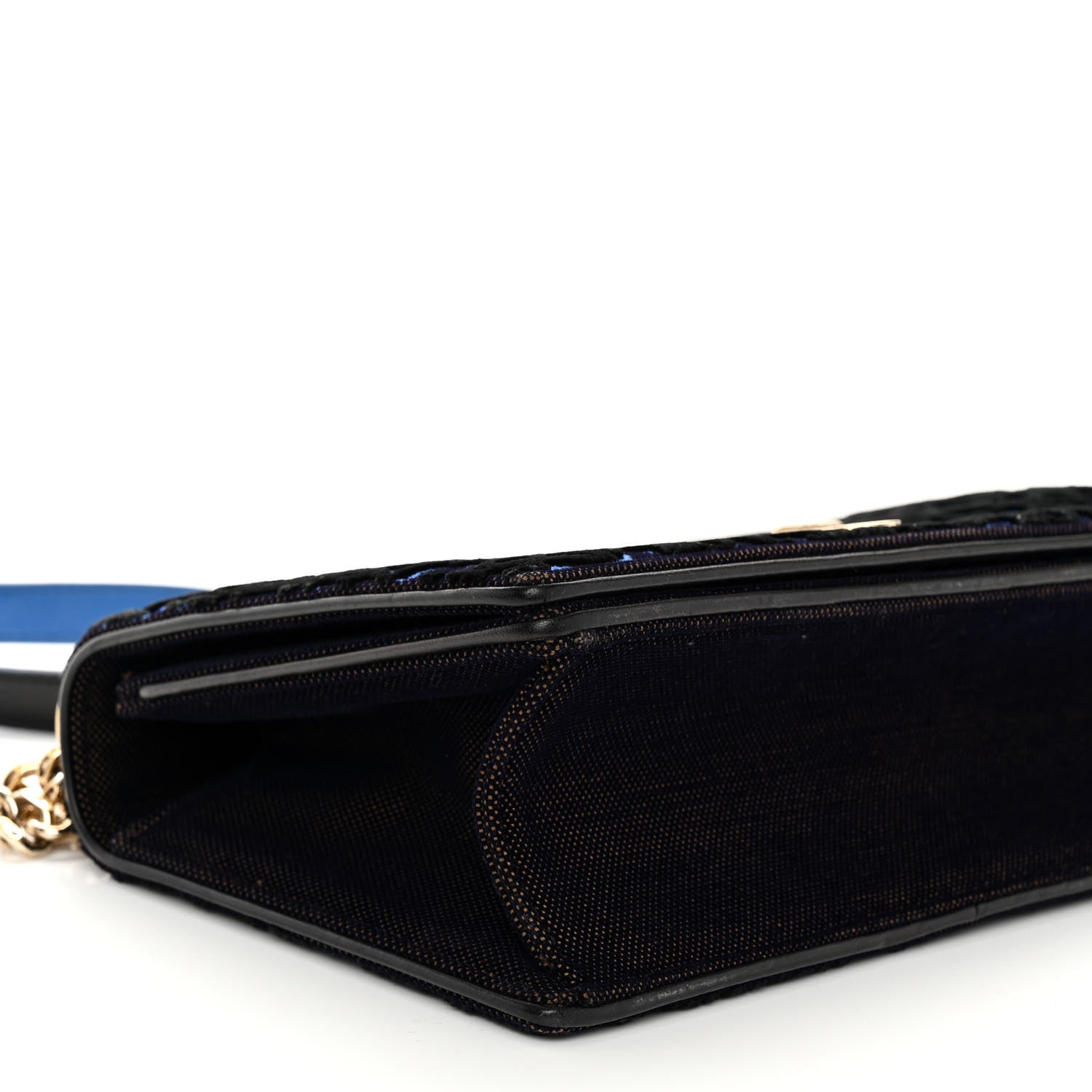 Christian Dior Velvet Oblique Medium Diorama Flap Bag Black Blue 9 of 10