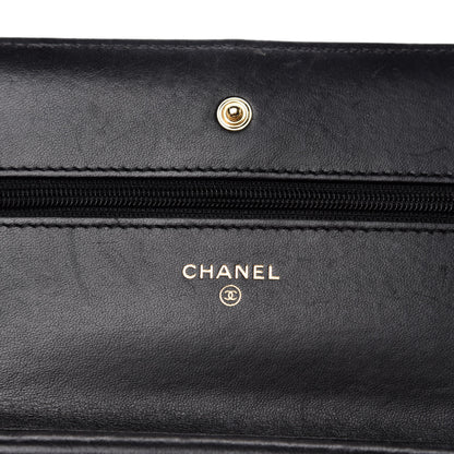 Chanel Lambskin Quilted Wallet On Chain WOC Black 6 of 9