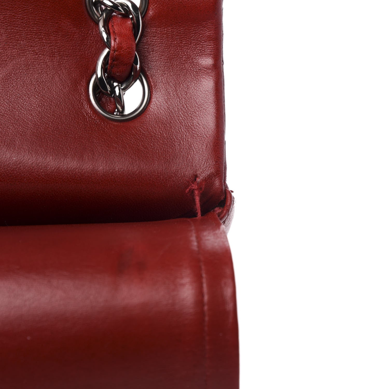 Chanel Lambskin Quilted Jumbo Double Flap Red 10 of 14