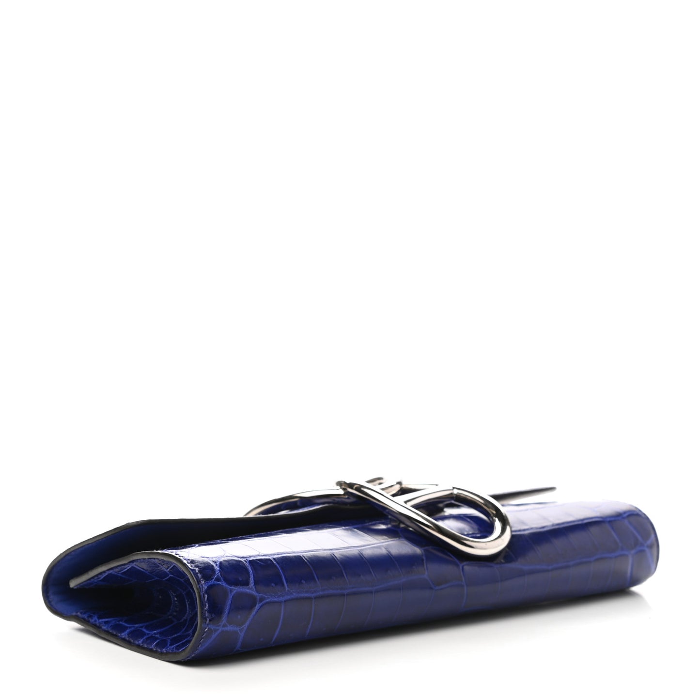 Shiny Niloticus Crocodile Egee Clutch Bleu Electrique