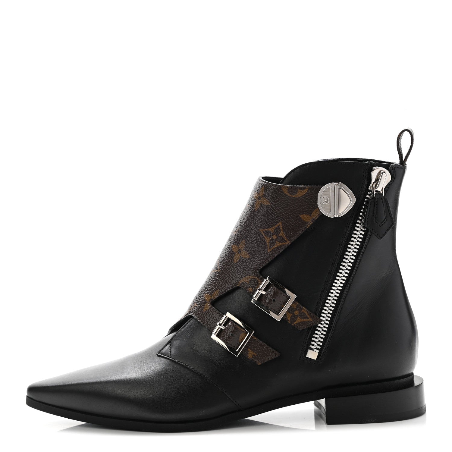 Louis Vuitton Monogram Jumble Flat Ankle Boots 37.5 Black 1 of 12