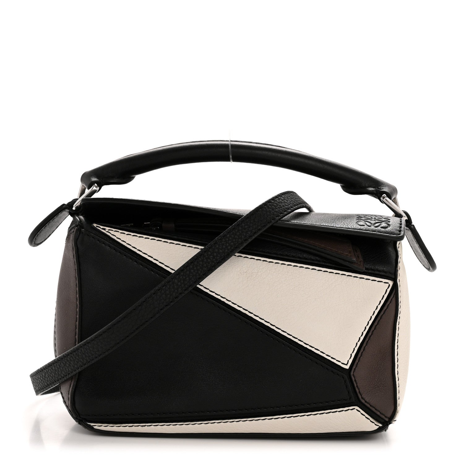 Loewe Calfskin Mini Puzzle Bag Black Taupe 1 of 14