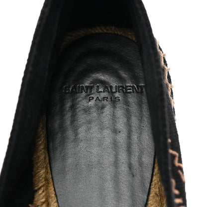 Saint Laurent Canvas Nappa Elba Light Logo Embroidered Espadrilles 38.5 Black 6 of 11