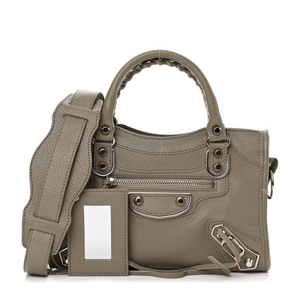 Balenciaga Chevre Silver Metallic Edge Hardware Mini City Gris Taupe 1 of 15