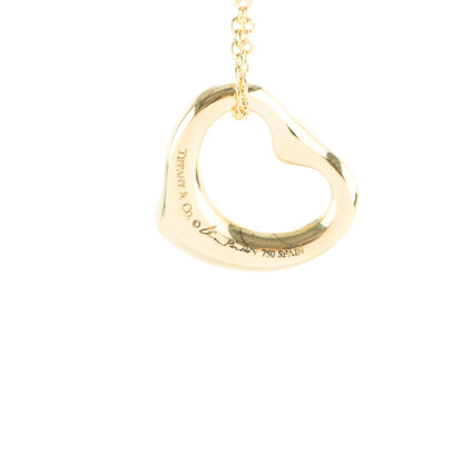 Tiffany 18K Yellow Gold Yellow Diamond Elsa Peretti Open Heart Pendant Necklace 5 of 8