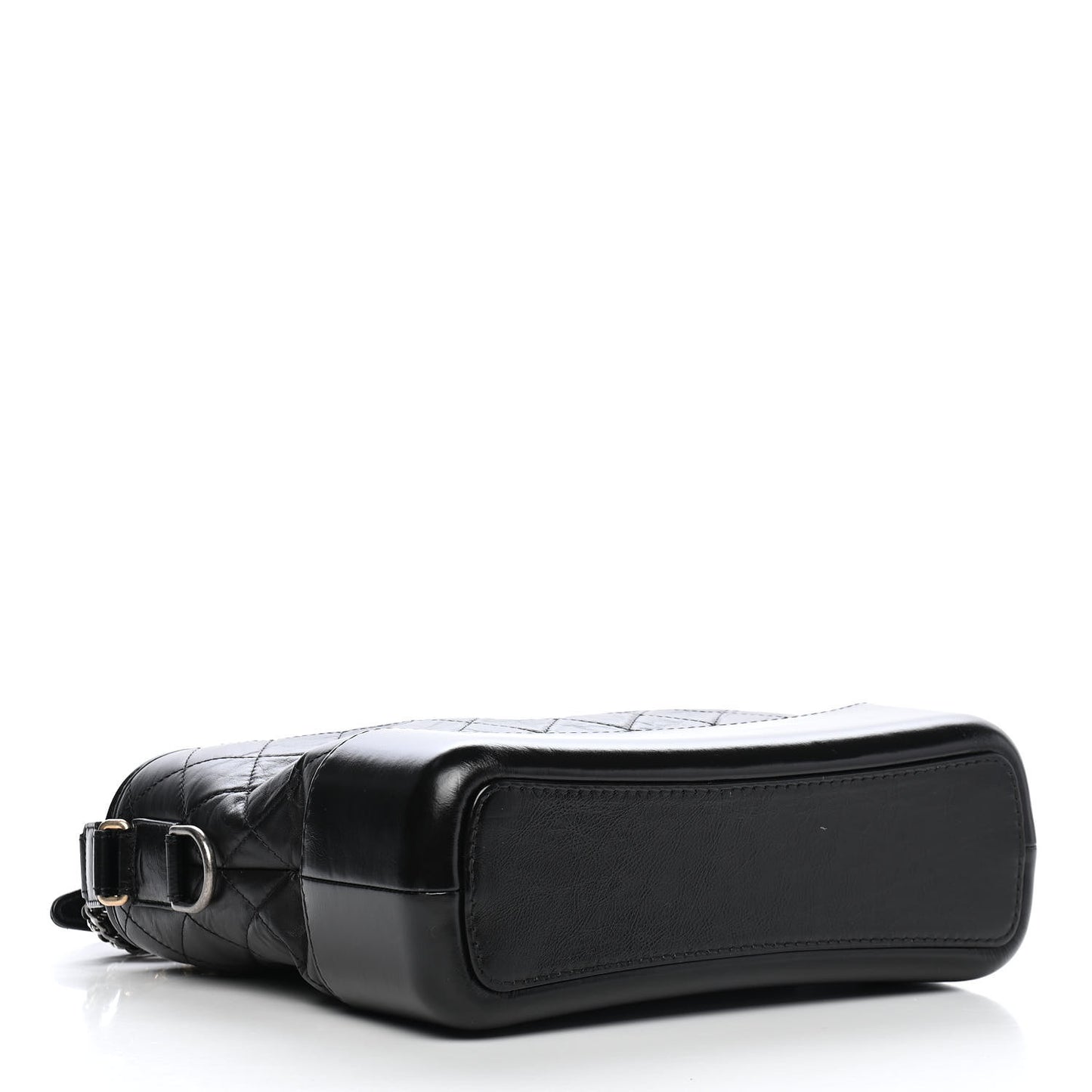 Aged Calfskin Quilted Medium Gabrielle Hobo Black