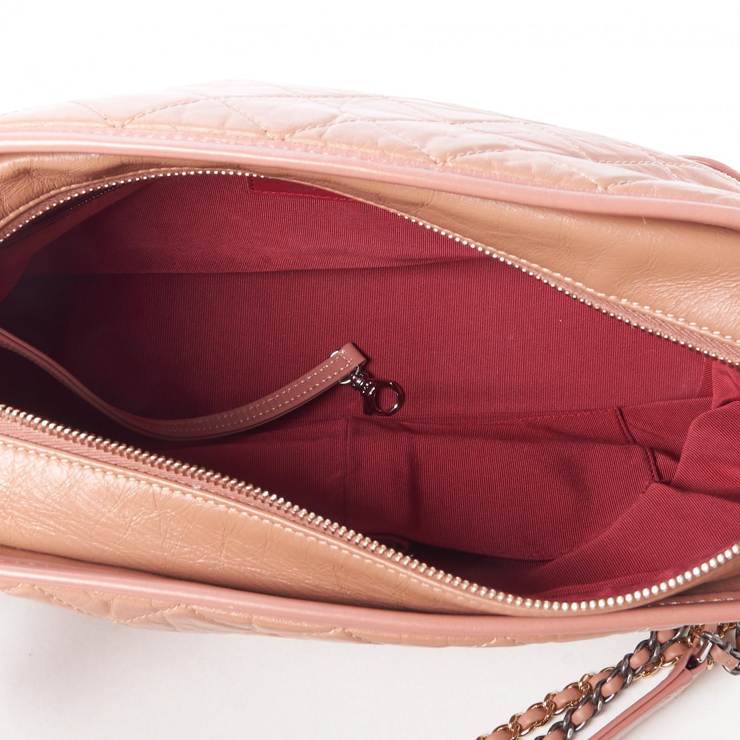Aged Calfskin Quilted Medium Gabrielle Hobo Pink