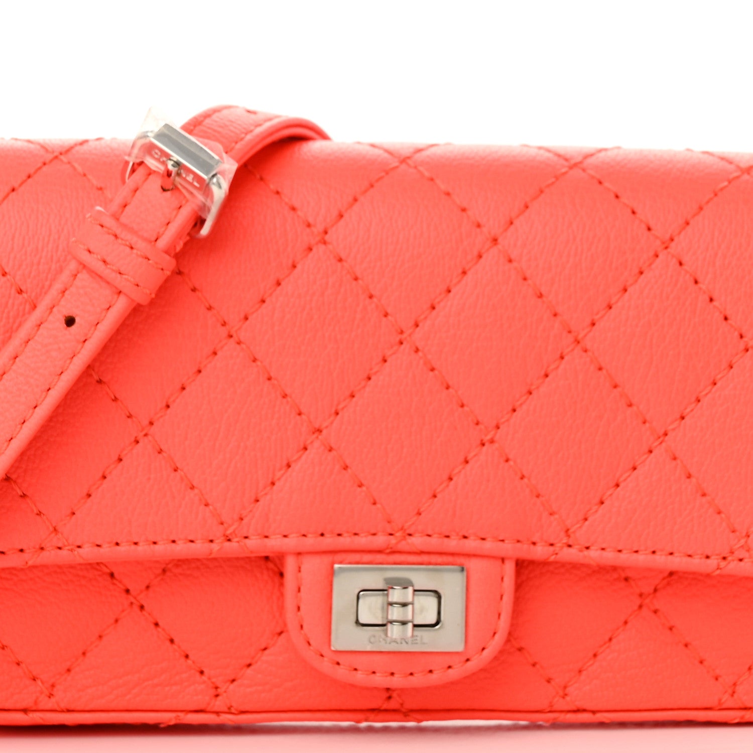 Chanel Goatskin Quilted 2.55 Reissue Flap Belt Bag Orange 8 of 10
