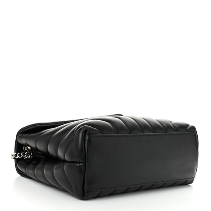 Saint Laurent Calfskin Y Quilted Monogram Small Loulou Chain Satchel Black 4 of 11
