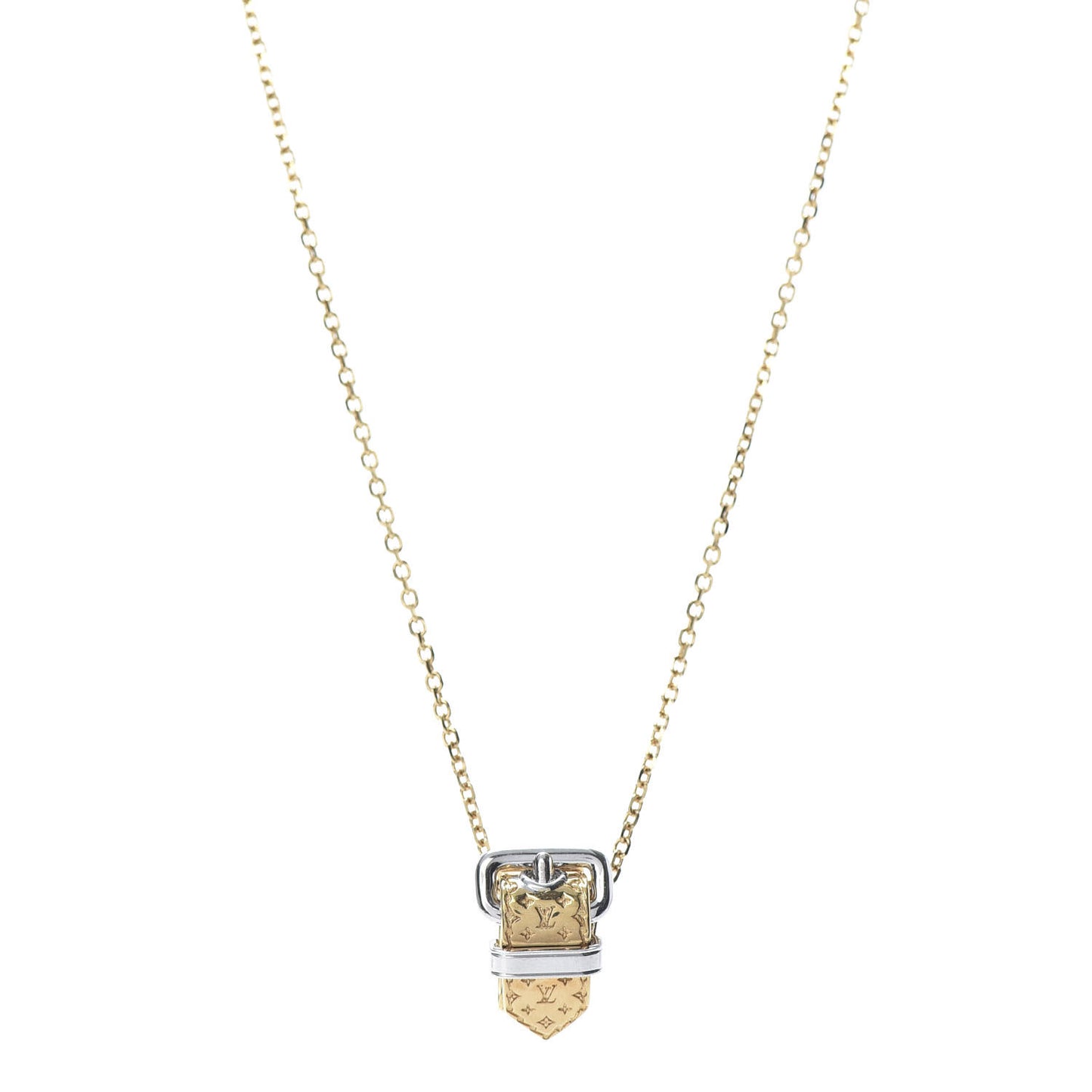 Nanogram Buckle Pendant Necklace Gold