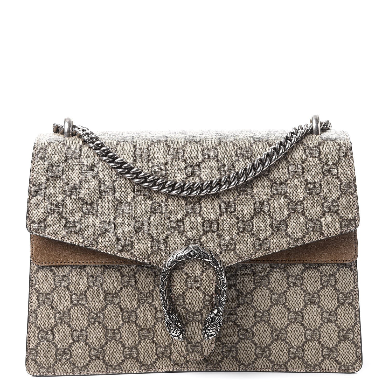 Gucci GG Supreme Monogram Medium Dionysus Shoulder Bag Taupe 1 of 8